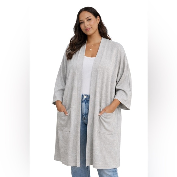 REVOLVE Sweaters - Donni (sold at Revolve) Ribbed Gray Open Cardigan Sweater Coat – OSFA Plus (NWT)